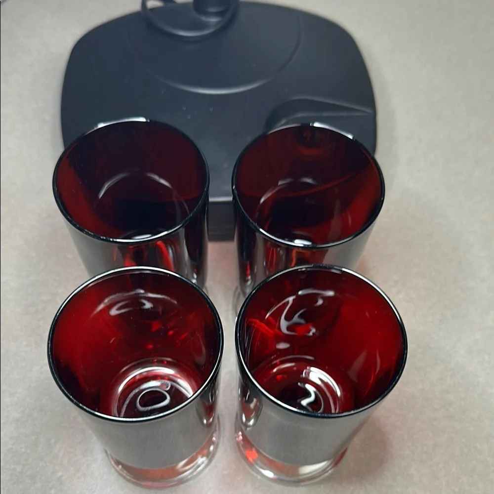 Crimson Glass Goblet Set